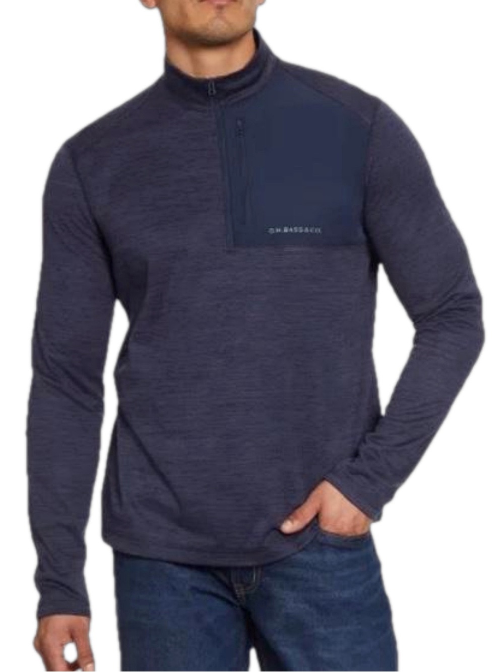 G.H. Bass Men's Quarter Zip Fleece Top Blue Size XL or XXL NWT